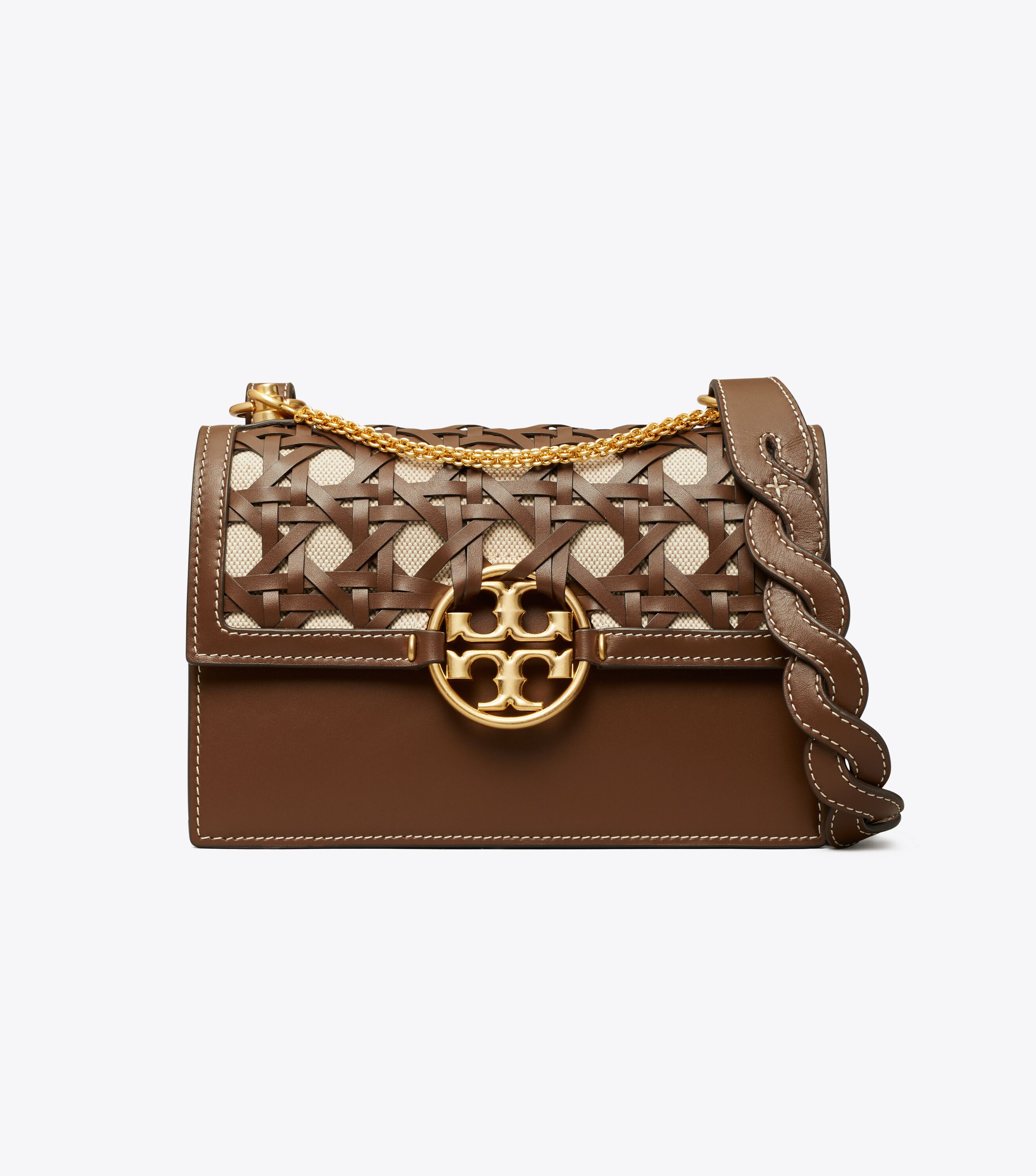 Miller Basketweave Small Shoulder Bag, Star Anise | Tory Burch KW