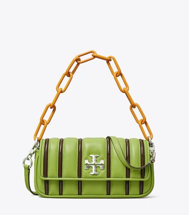 Small Kira Bombé Stripe Flap Shoulder Bag