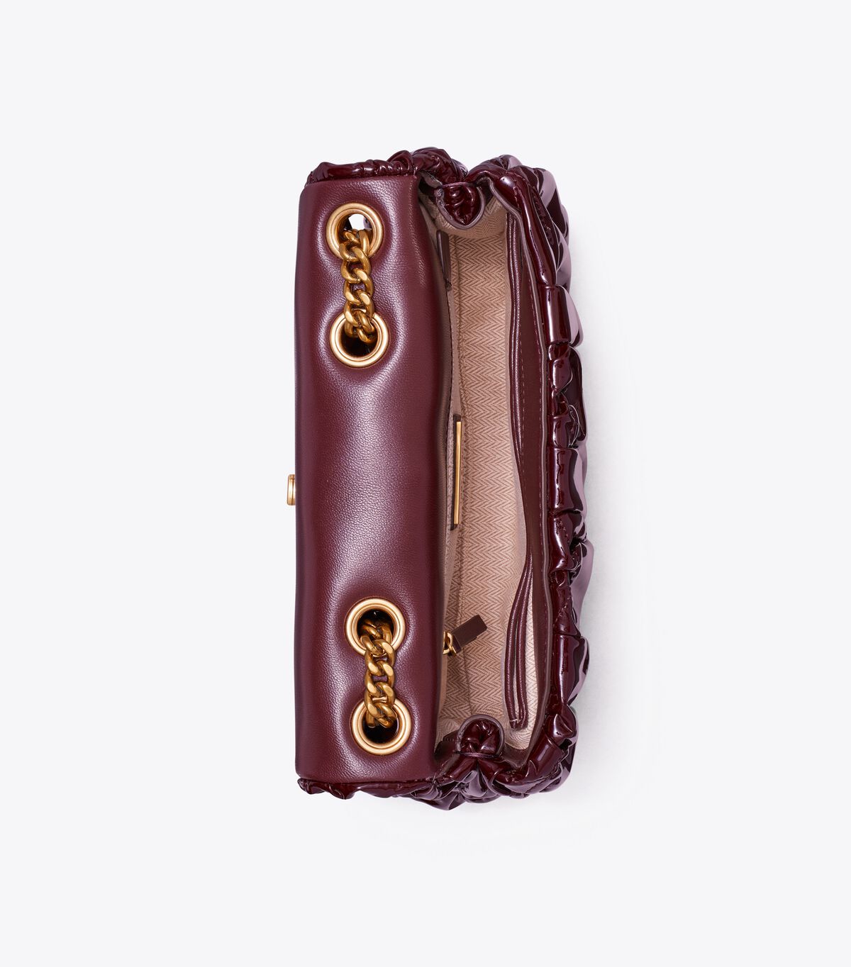tory burch small kira patent ruched convertible shoulder bag