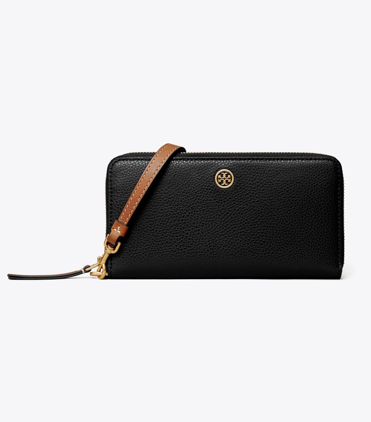 tory burch robinson pebbled zip continental wallet