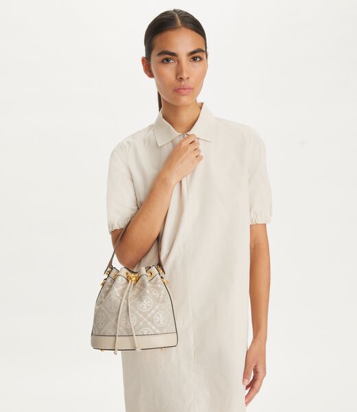 tory burch t monogram bucket bag