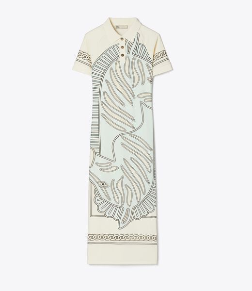 tory burch printed mesh polo dress