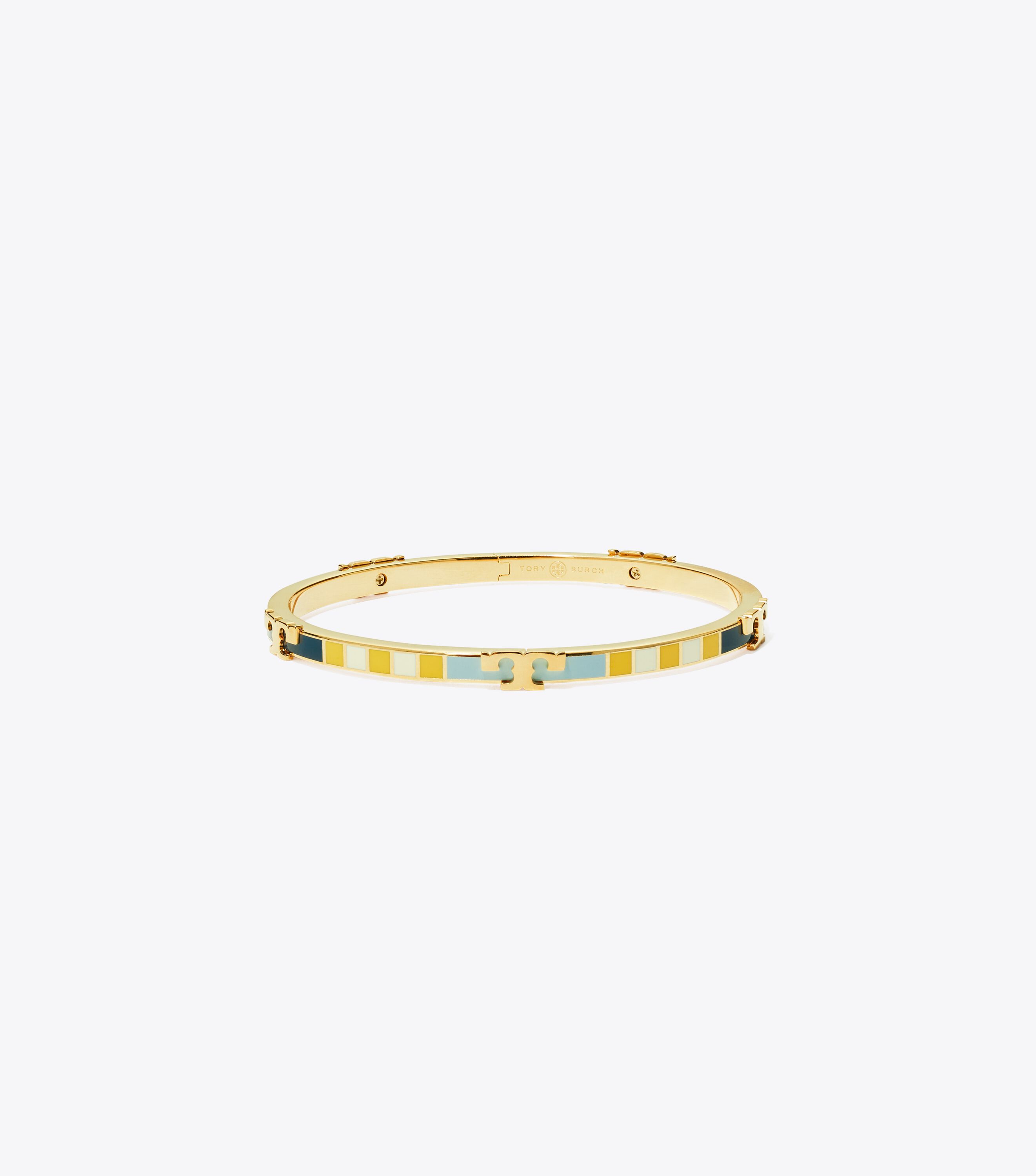 Serif T Enamel Striped Stackable Bracelet Accessories Tory Burch
