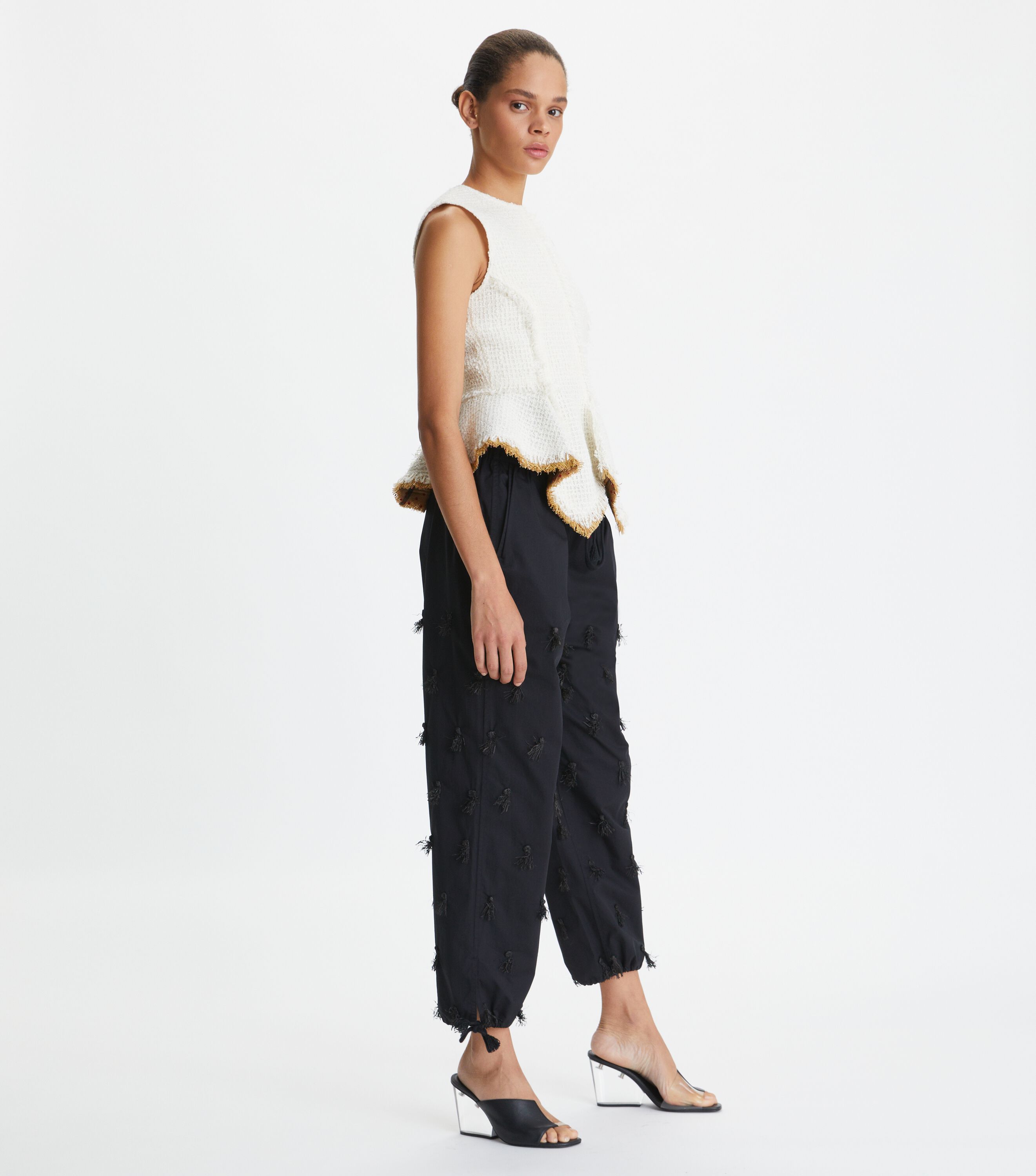 Cotton Tweed Top, Vanilla | Tory Burch KW