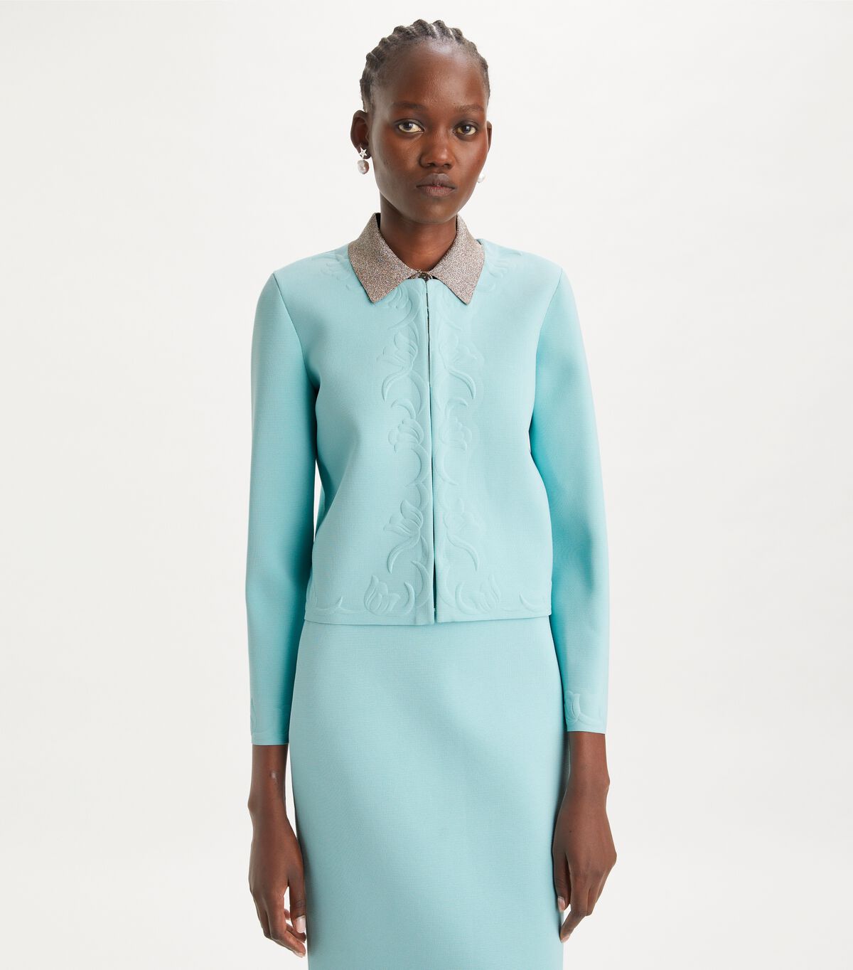 tory burch kendra embossed cardigan