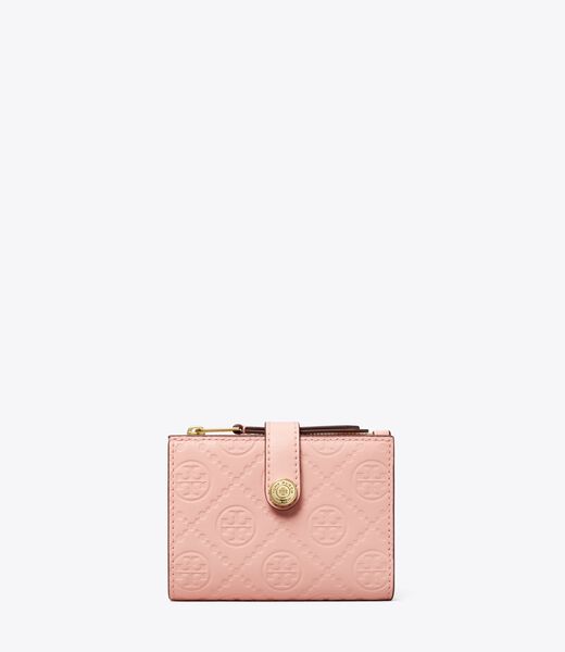 tory burch t monogram leather bi fold wallet