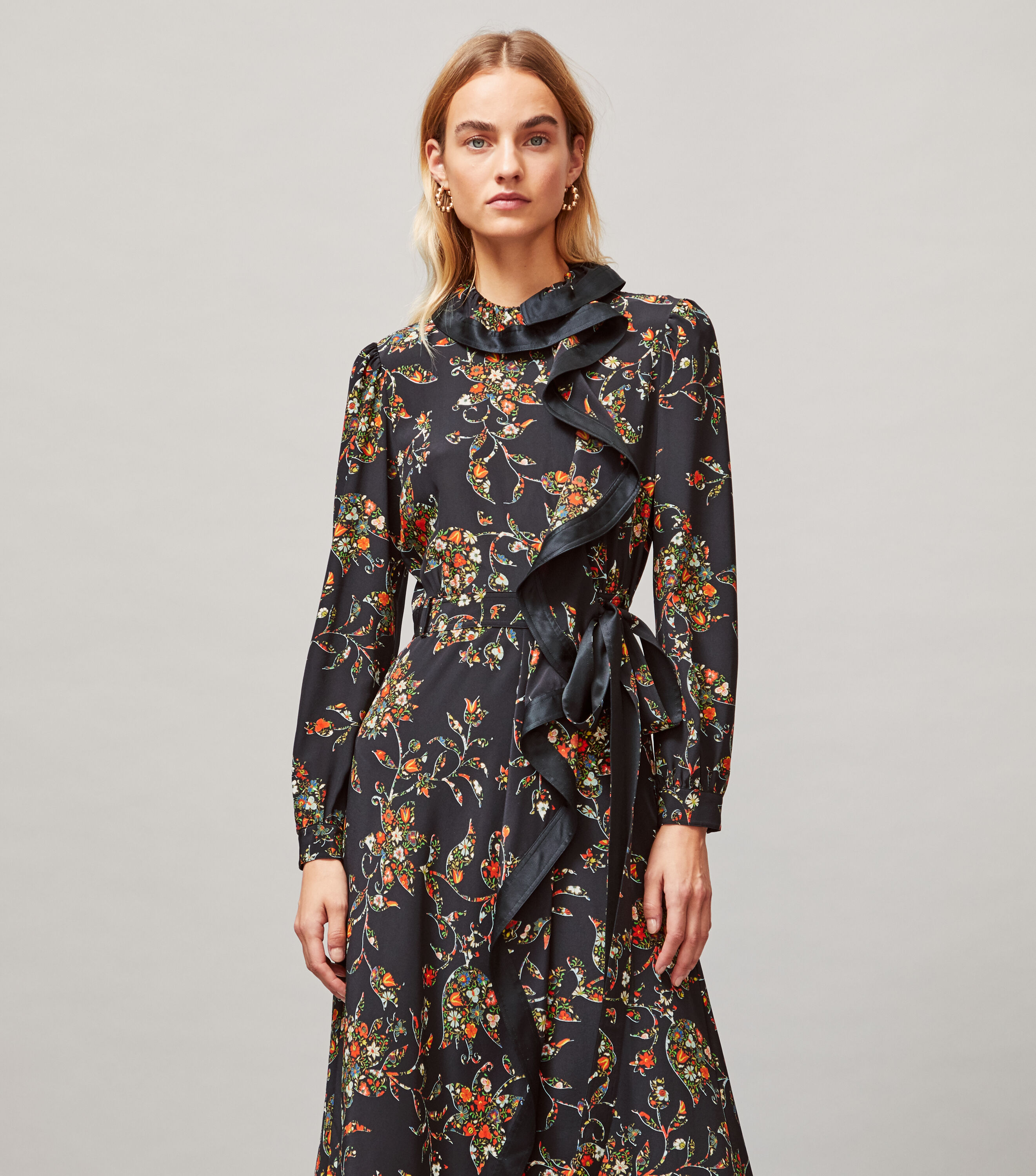 Tory burch printed wrap dress discount