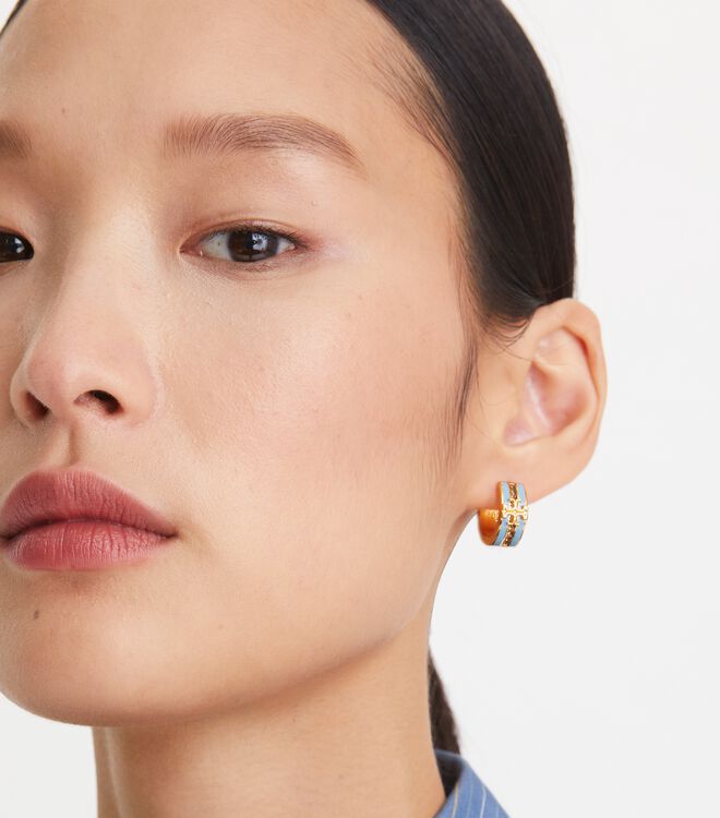 Kira Enamel Huggie Hoop Earring | Jewelry & Watches | Tory Burch
