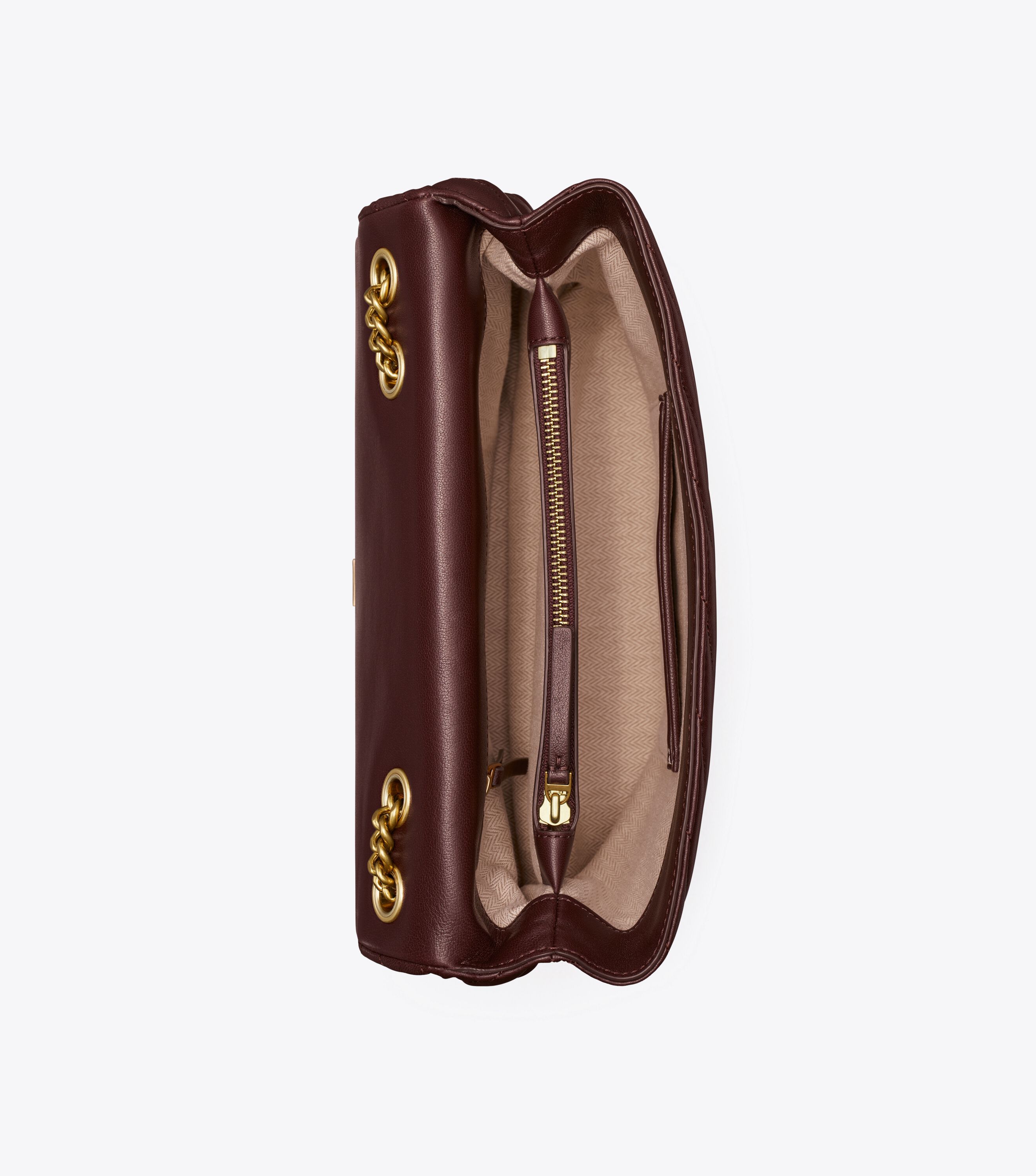 Kira様 ブラウン 24cm Kira Chevron Convertible Shoulder Bag, TEMPRANILLO | Tory Burch KW