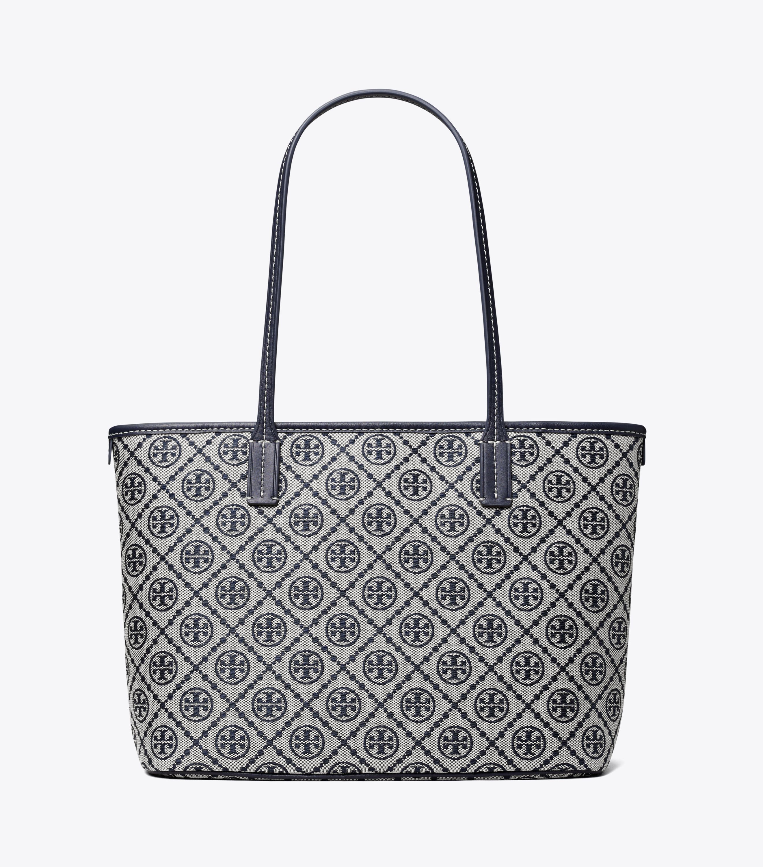 Small T Monogram Zip Tote, Tory Navy | Tory Burch KW