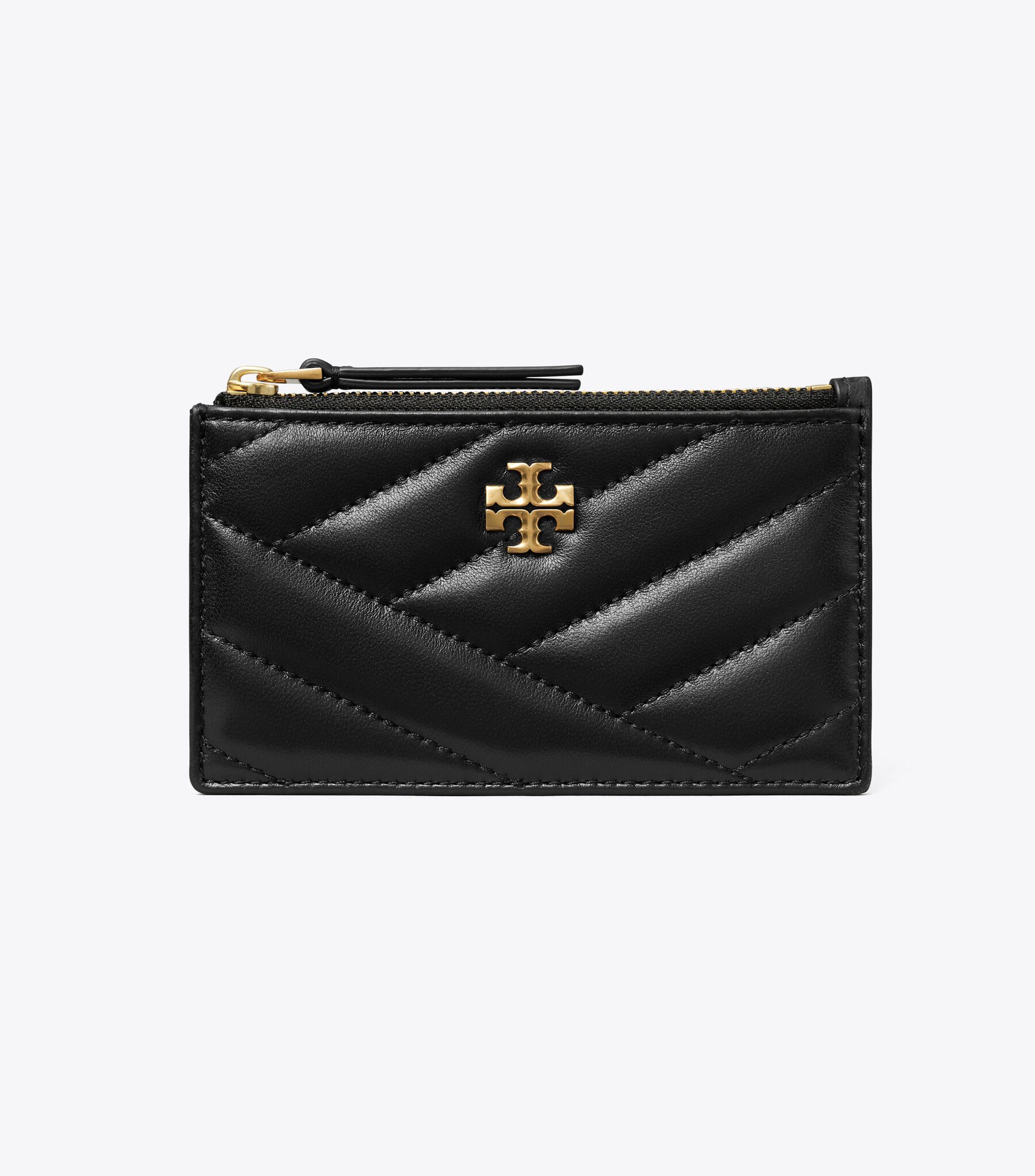 Kira Chevron Zip Card Case, Black | Tory Burch KW