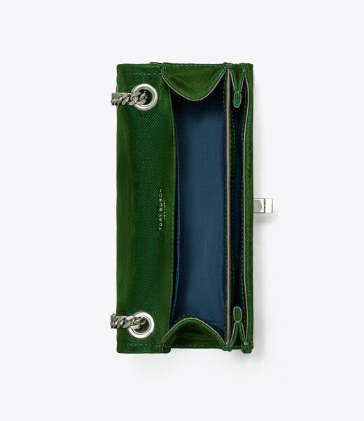 tory burch حقيبة كتف ميني كيرا تورنلوك المبطنة