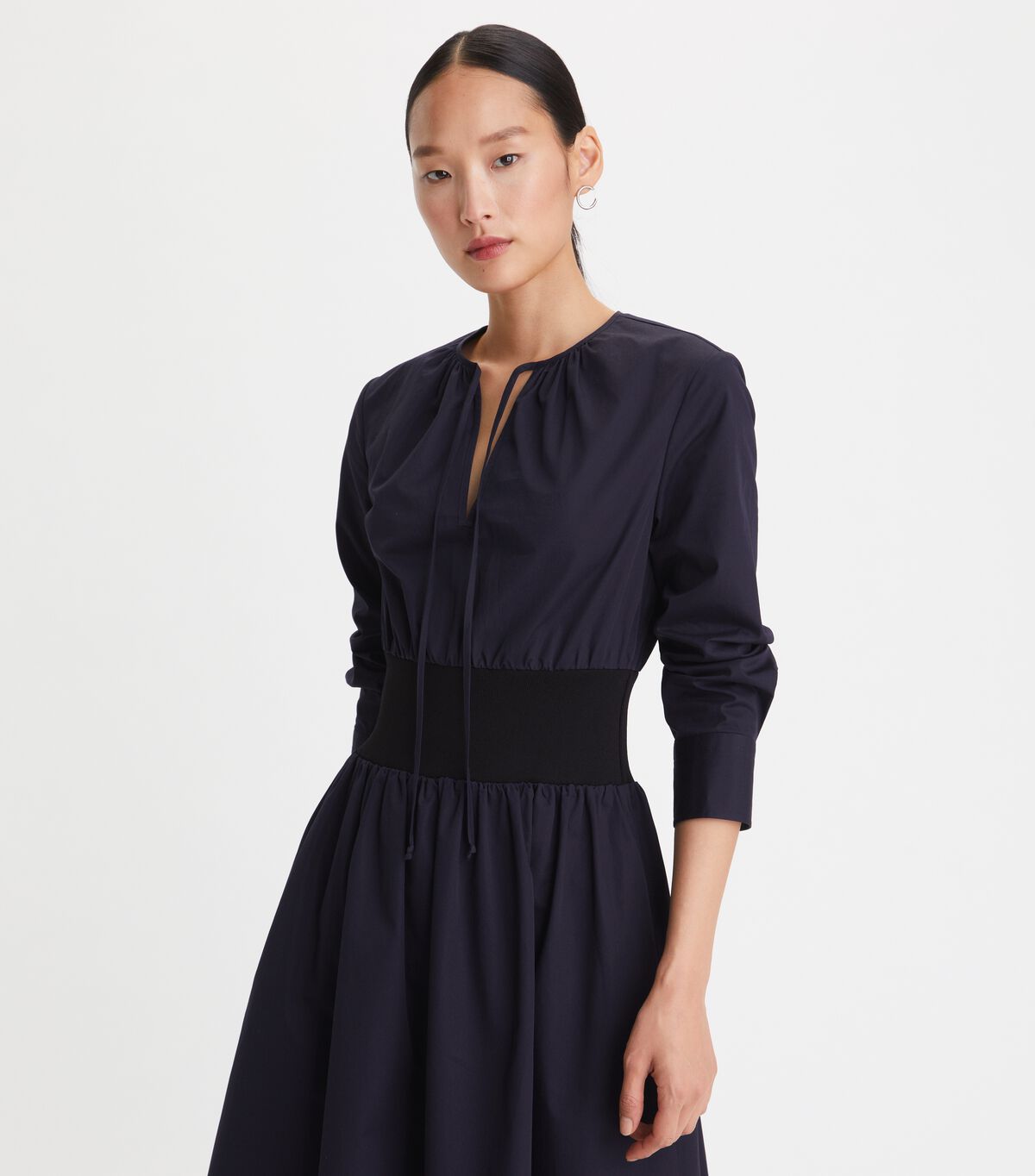 tory burch poplin knit waist dress
