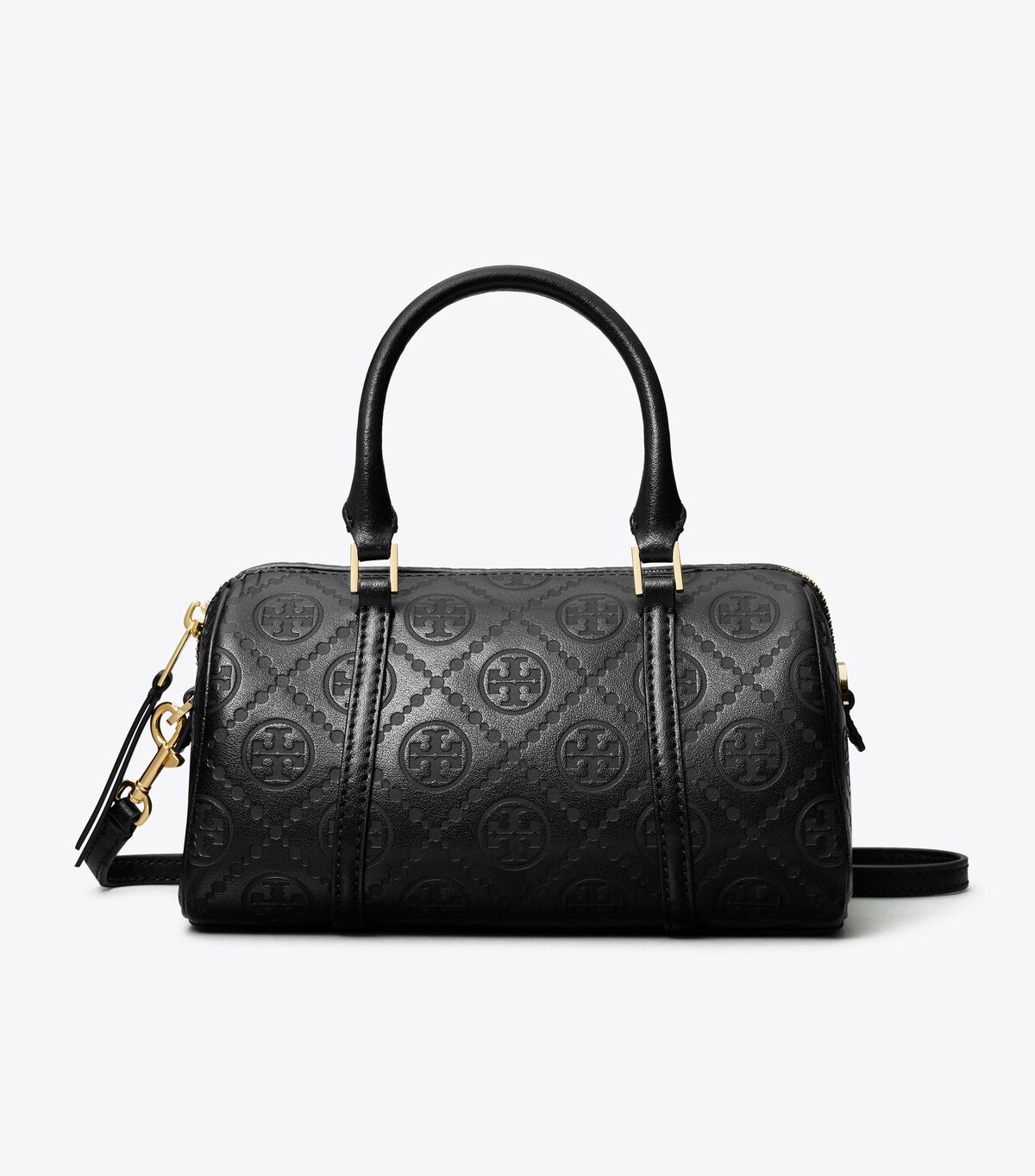 tory burch t monogram leather petite barrel bag