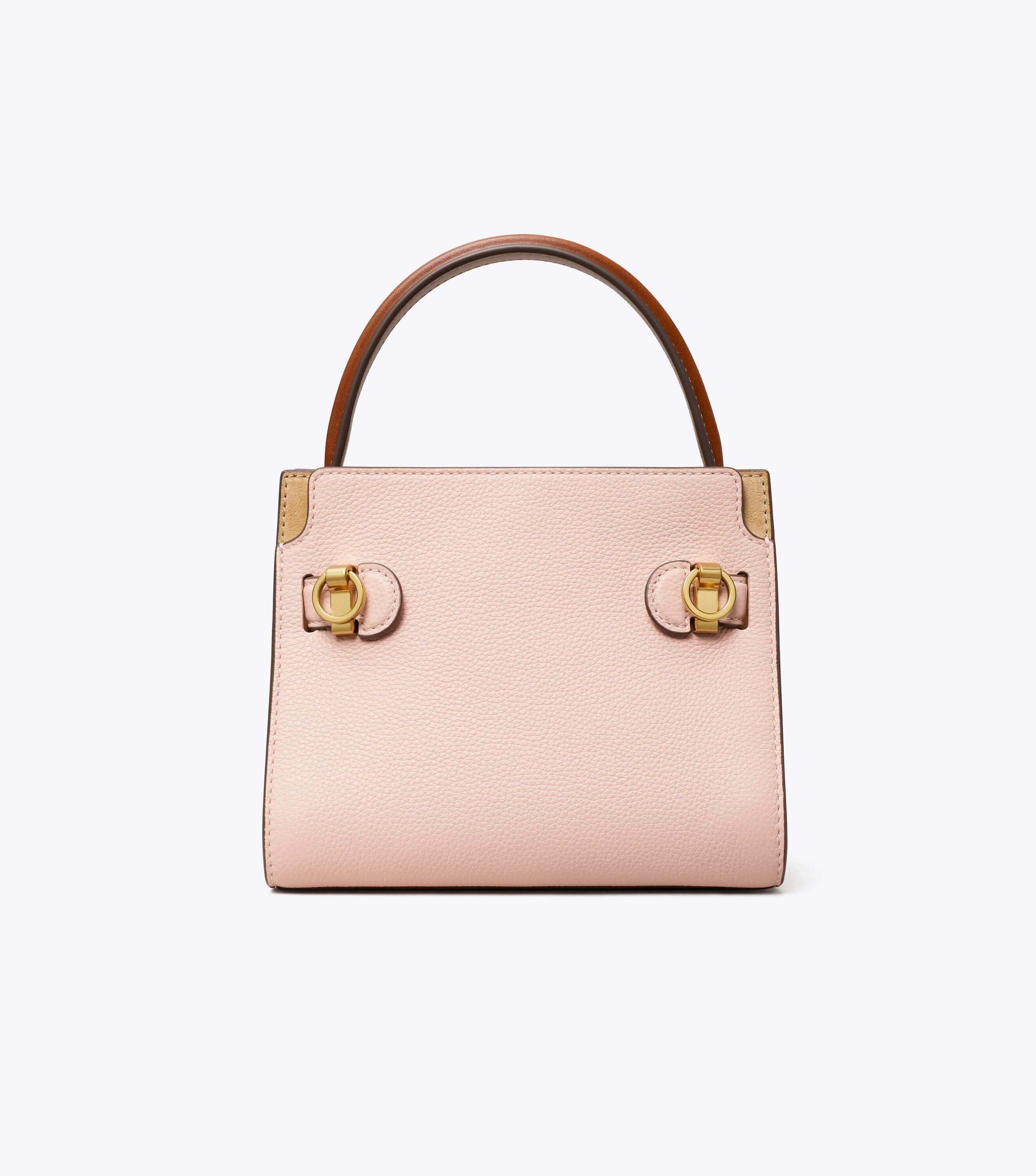 Petite Lee Radziwill Pebbled Double Bag, Pink Sand | Tory Burch KW Petite Lee Radziwill Pebbled Double Bag, Pink Sand | Tory Burch KW