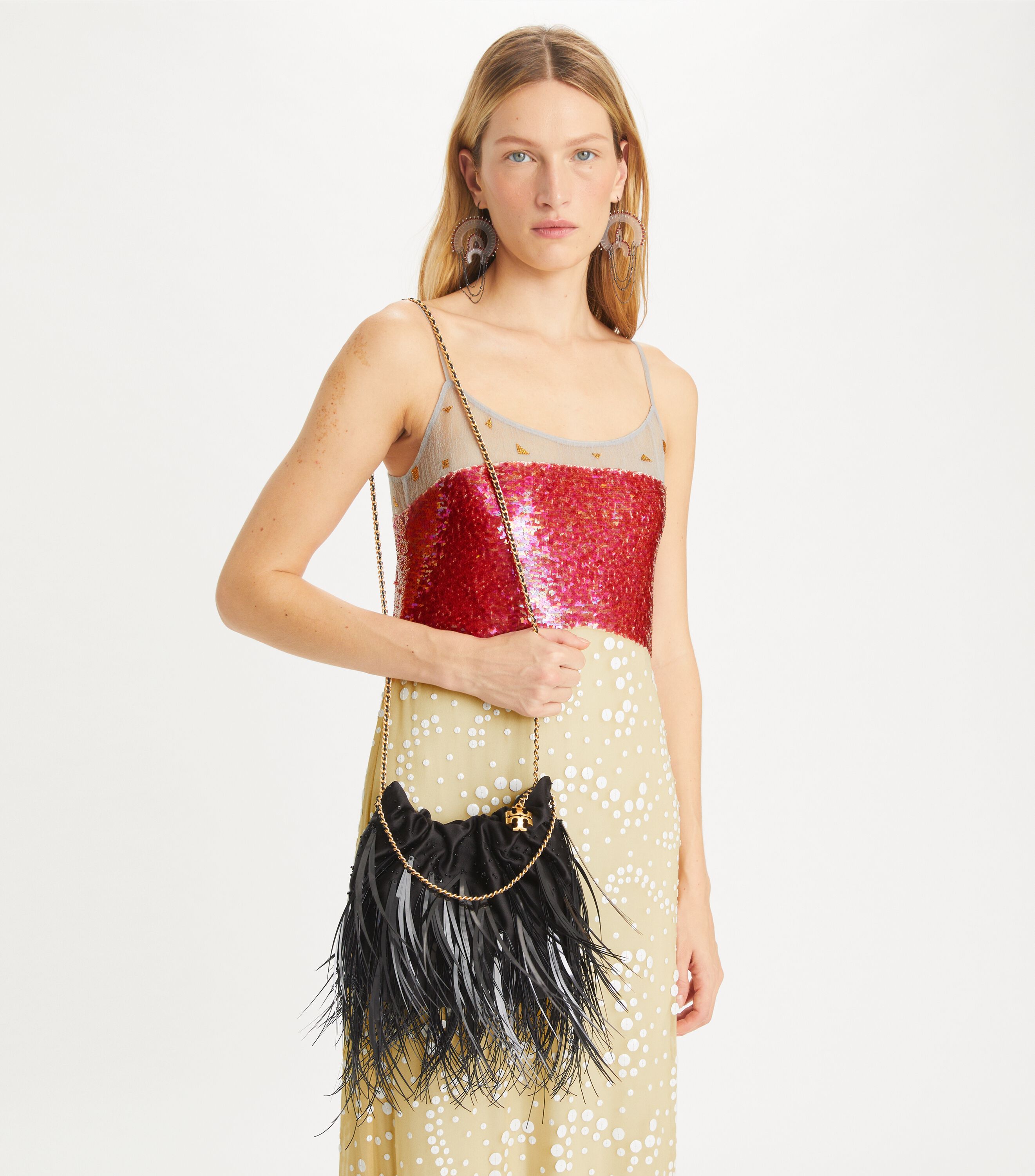 Tory Burch Mini Fleming Feather Drawstring Bag Tory Burch KW