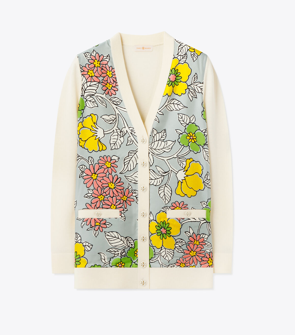 Silk-Front Boyfriend Cardigan
