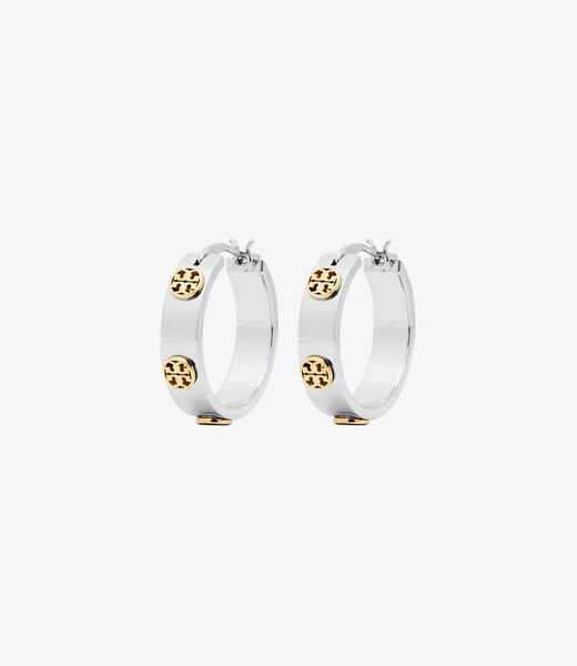 tory burch small miller stud huggie earrings