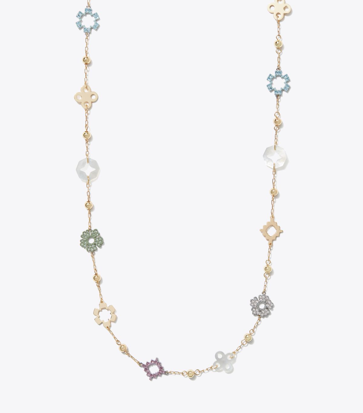 Long Forget Me Not Pavé Necklace tory burch long forget me not pav necklace