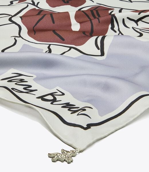 tory burch cherubs silk square scarf